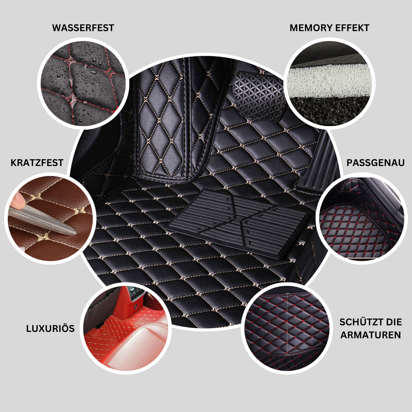 Luxus Auto Fußmatten nach Maß | Premium Maßanfertigung Autoteppiche