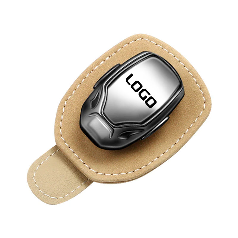 Wildleder Multifunktionaler Brillenhalter mit Ihrem Auto-Logo