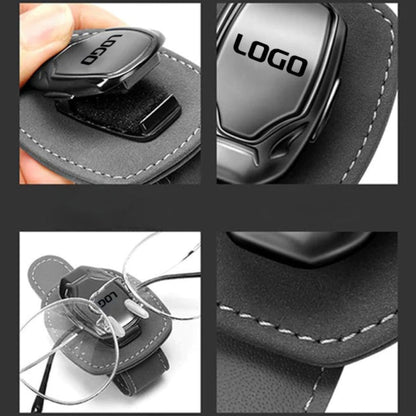 Wildleder Multifunktionaler Brillenhalter mit Ihrem Auto-Logo