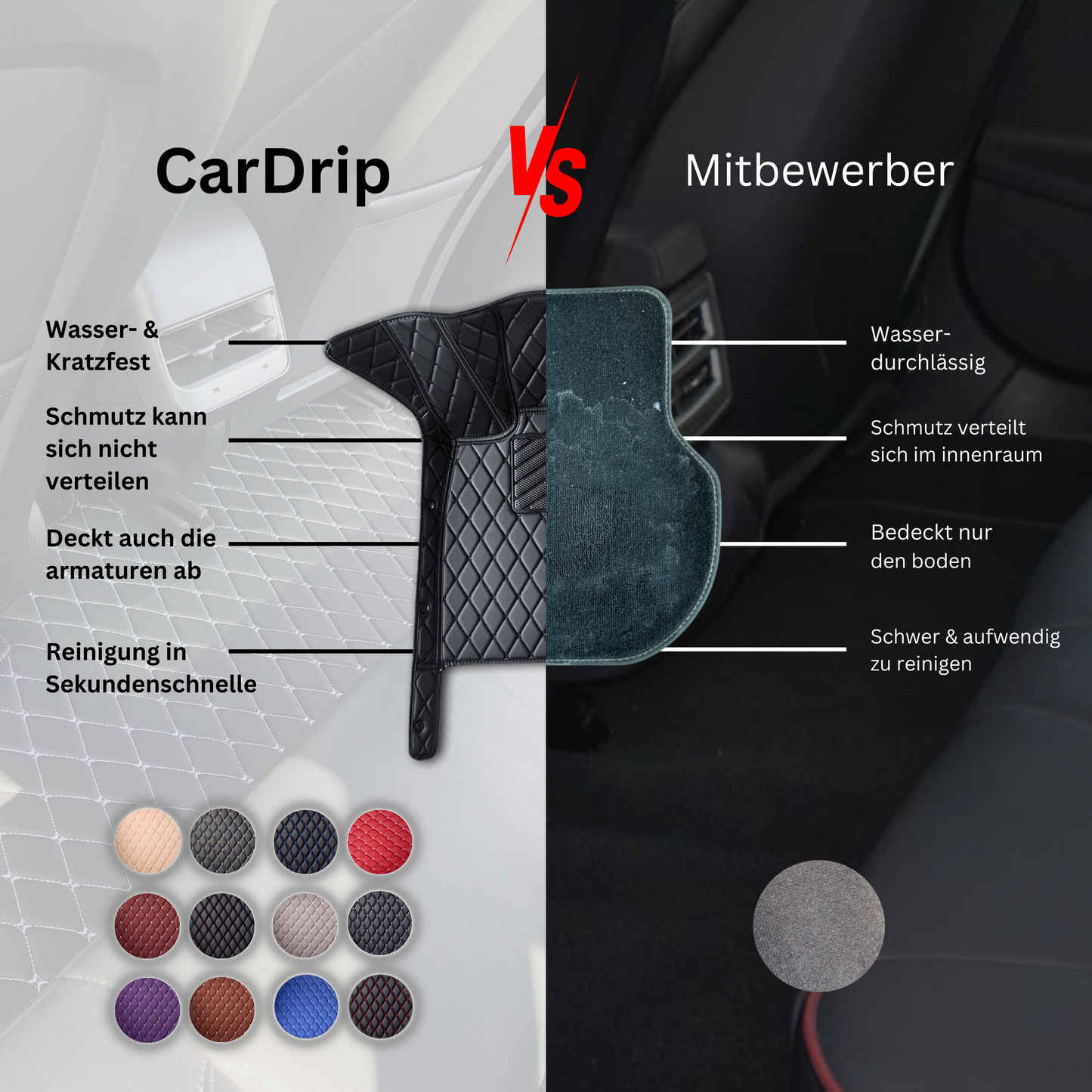 Luxus Auto Fußmatten nach Maß | Premium Maßanfertigung Autoteppiche